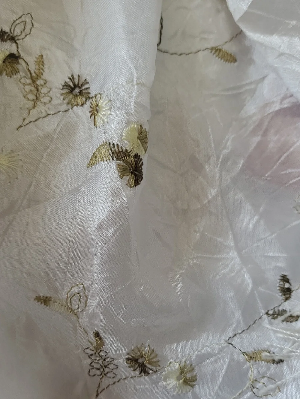 White Floral Fringe Scarf - Lightweight Women's Accessory